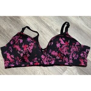 Torrid‎ Curve Floral Print Underwire Bra Plus Size Black Pink